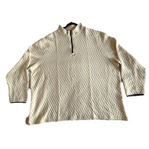 Lands' End Sweatshirt Mens 3XL Quilted 1/4 Zip Mock Neck Pullover Athleisure